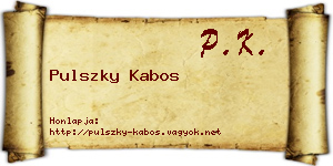 Pulszky Kabos névjegykártya
